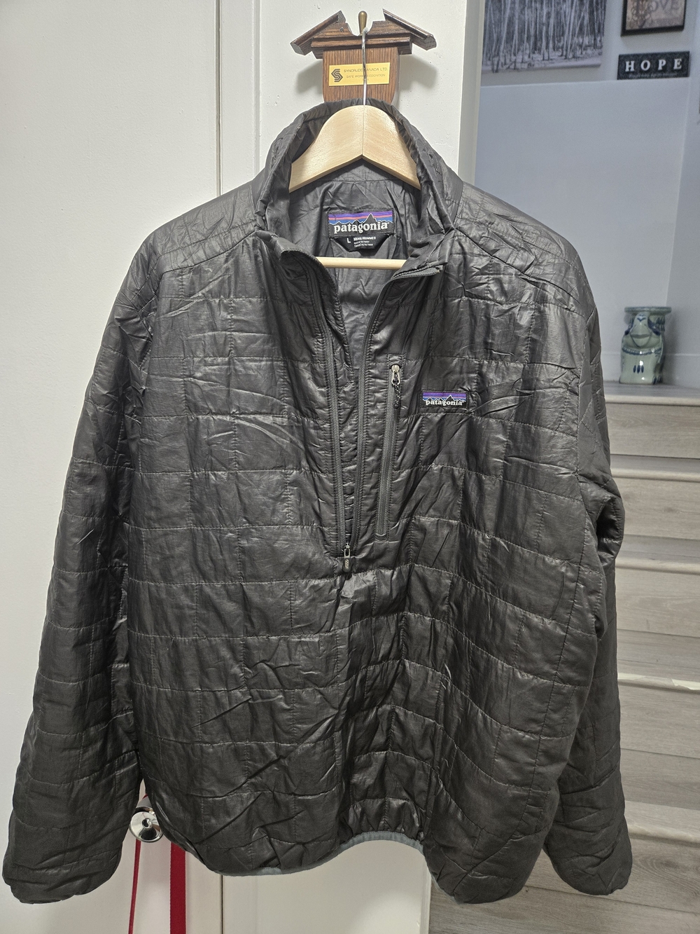 Patagonia Black Quilted Half-Zip Insulated Jacket L-XL